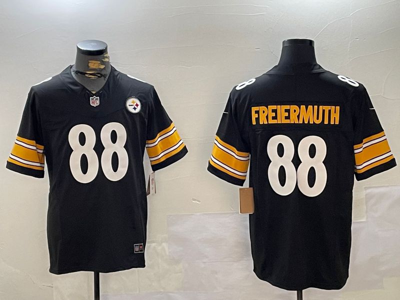 Men Pittsburgh Steelers #88 Freiermuth Black 2024 Nike Limited NFL Jersey style 4